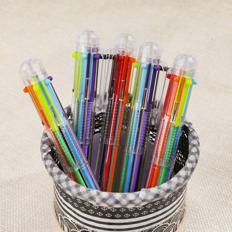 JPSOR 28 Pack Multicolor Pen, 0.5mm 6-in-1 Multicolor Ballpoint Pens, 6 Colors Retractable Ballpoint Pens for Office School Supplies Students Gift - Image 5